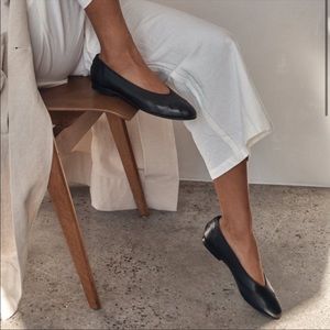 St. Agni anna flat black leather flats